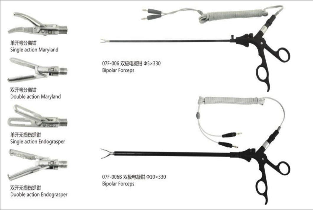 Abdominal Surgery Laparoscopic Surgical Instruments Bipolar Laparoscopic Forceps