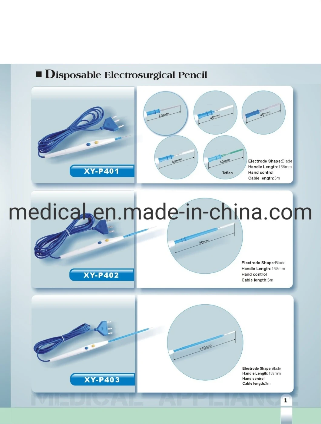 Disposable Electrosurgical Esu Hand Control Pencil